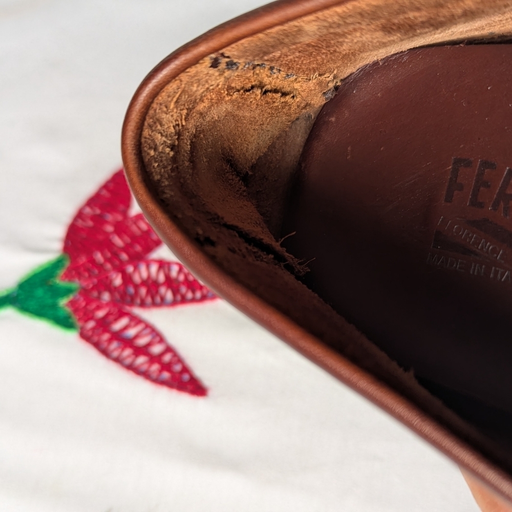 salvatore Ferragamo Fergie Men's Dark Brown Leather Loafers - Picture 6 of 7